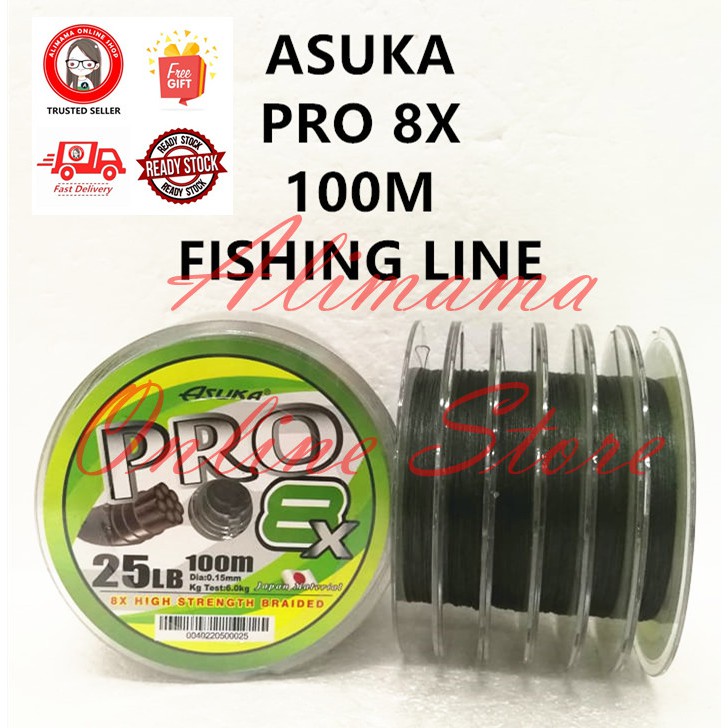 ASUKA PRO 8X 100M FISHING LINE 4LB-100LB