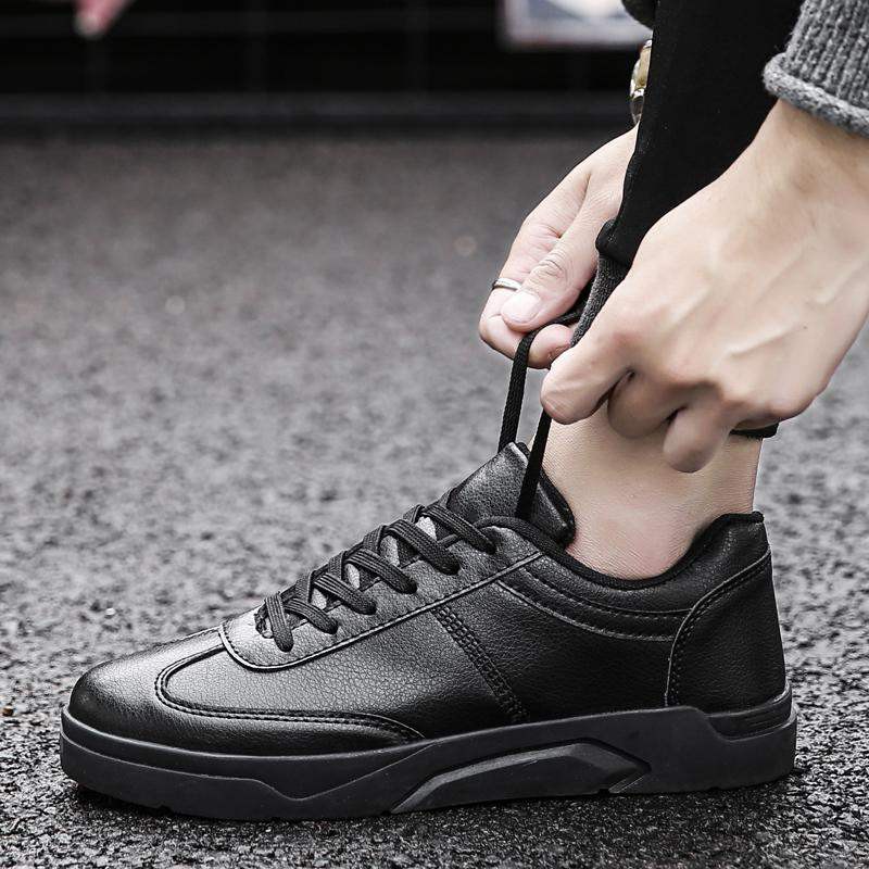 Black leather outlet running shoes mens