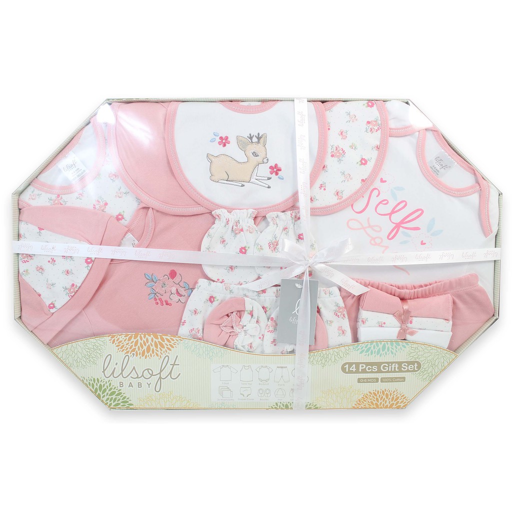 Baby gift set - Lil'soft 14pcs Baby New Born Baby Gift Set Full Moon Gift -  Ready Stock