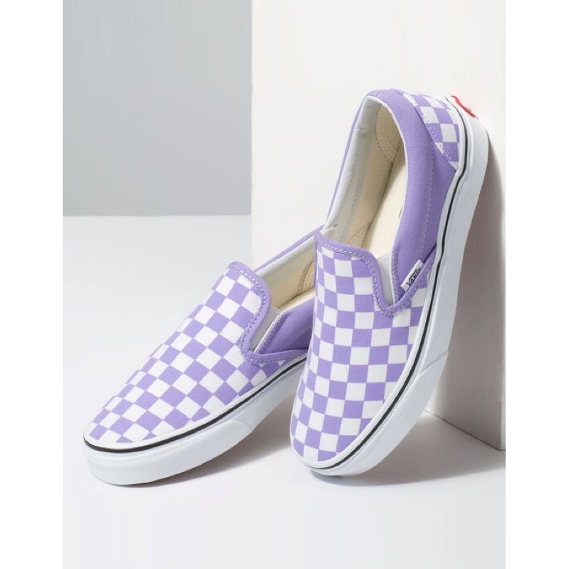 Purple cheap checkered vans