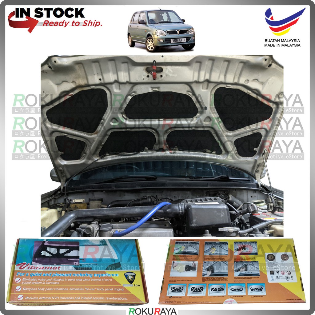 FRONT] Perodua Kelisa Car Heat Sound Vibration Proof Bonnet Deadening  Insulation Mat Span Sponge 10mm Thick