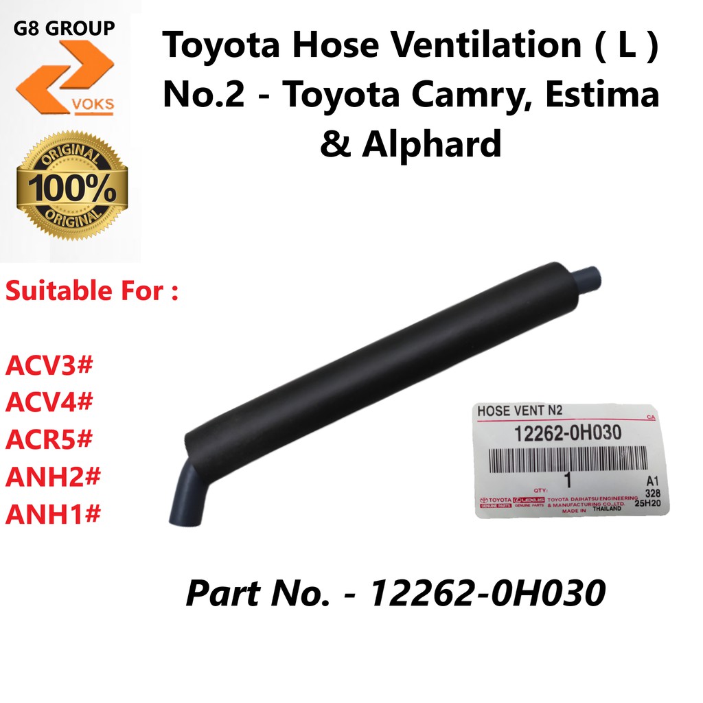 Toyota Hose Ventilation ( L ) No.2 - Toyota Camry, Estima