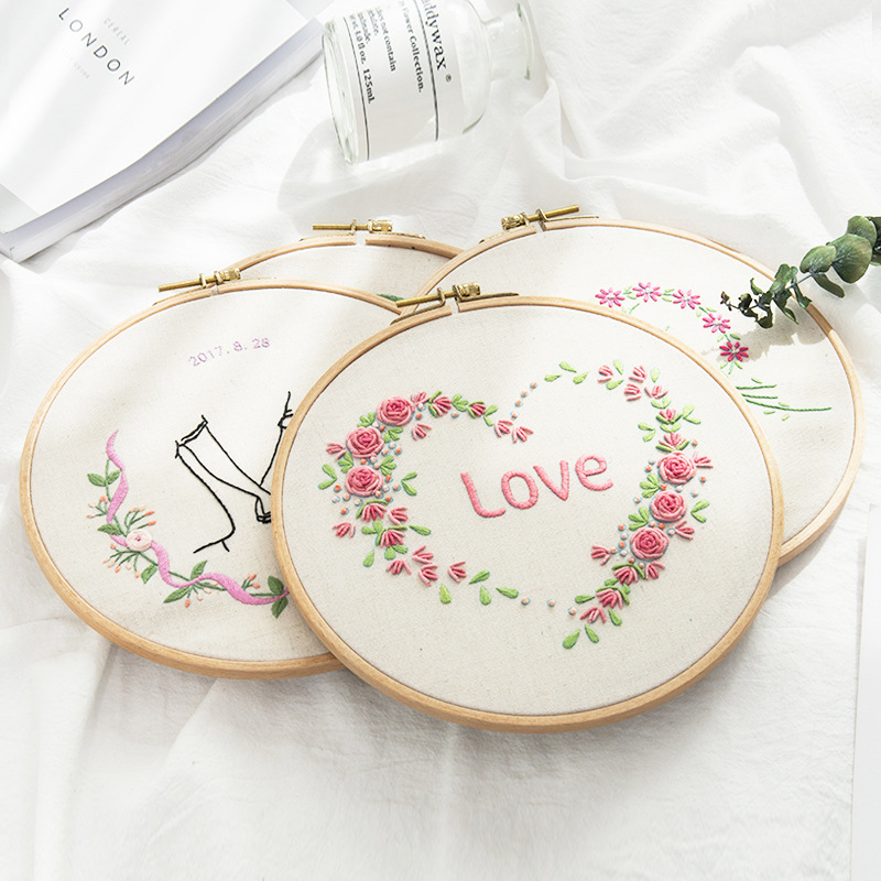 Hand embroidery kit DIY hand embroidery between fingers love