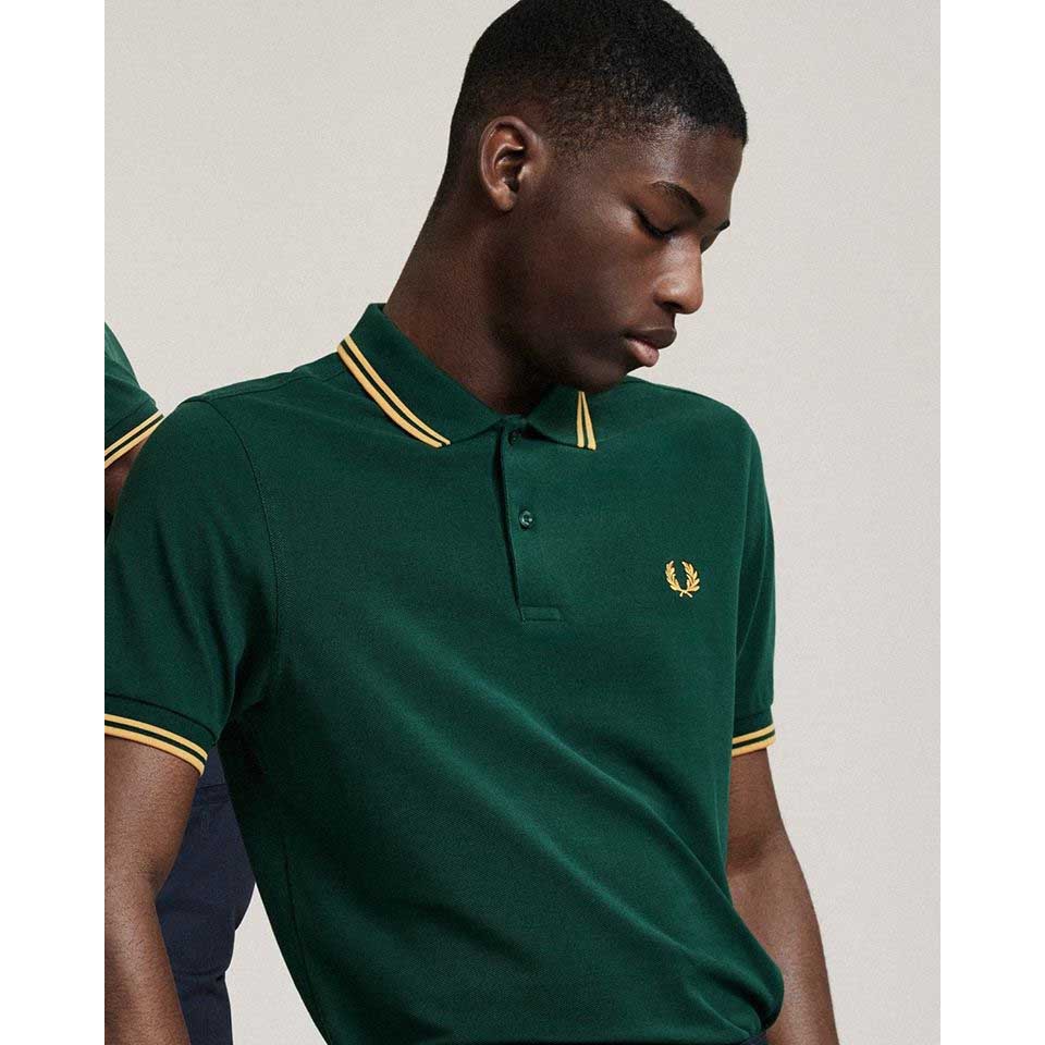 Fred perry twin hot sale tipped polo green