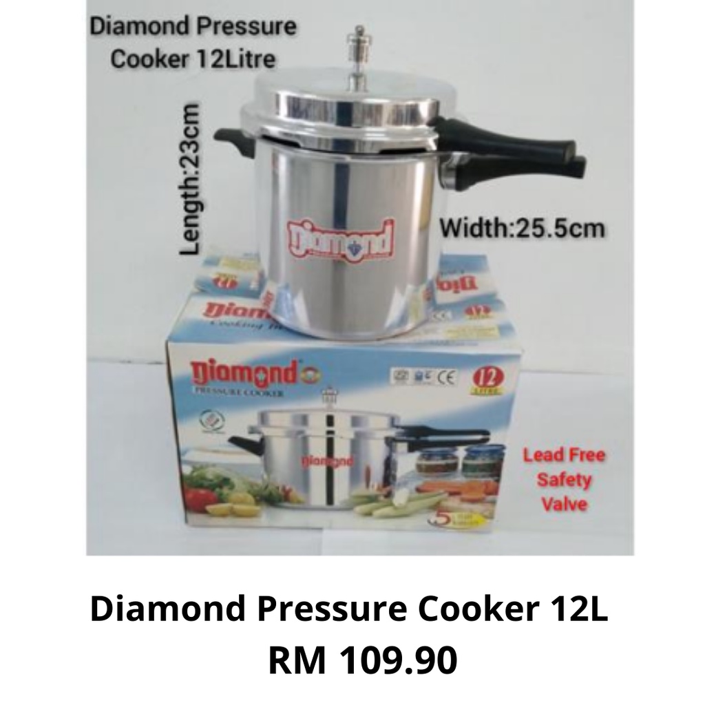 Diamond pressure cooker 12 best sale litre price