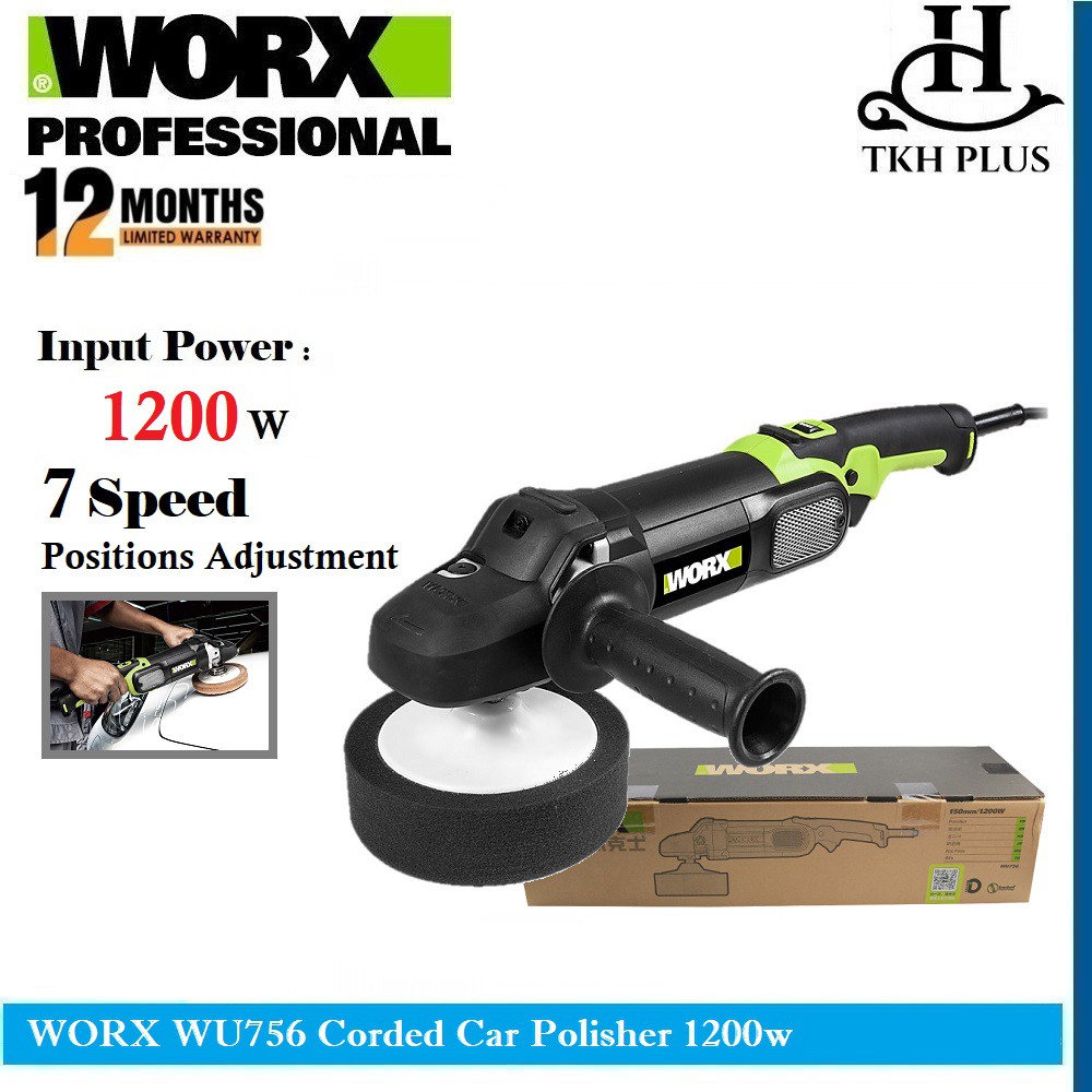 WORX WU756 Corded Car Polisher 1200w Shopee Malaysia