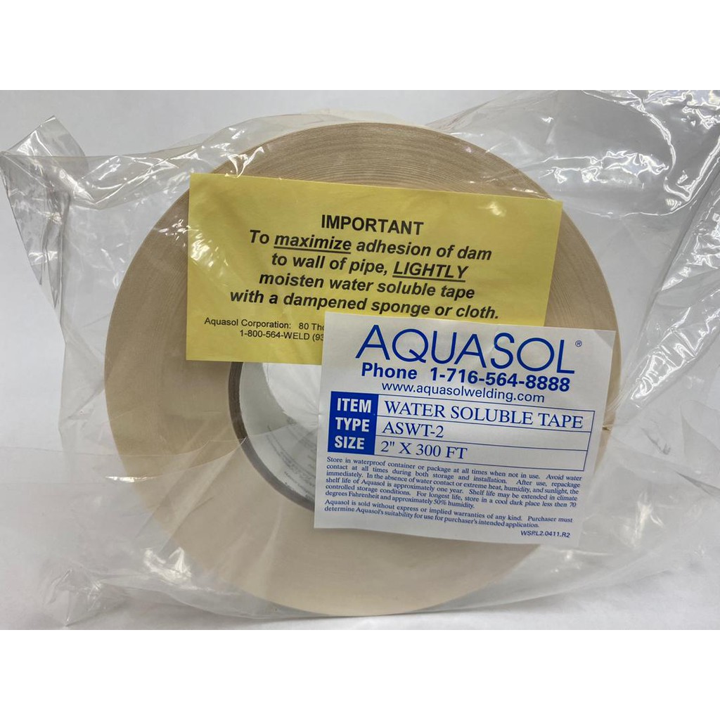 Aquasol Water Soluble Tape, 2 in W, 300 ft L ASWT-2 