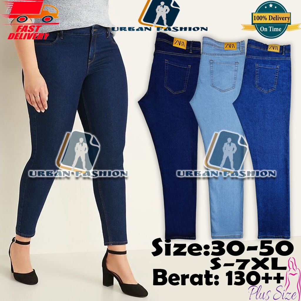 Seluar jeans 2025 perempuan plus size