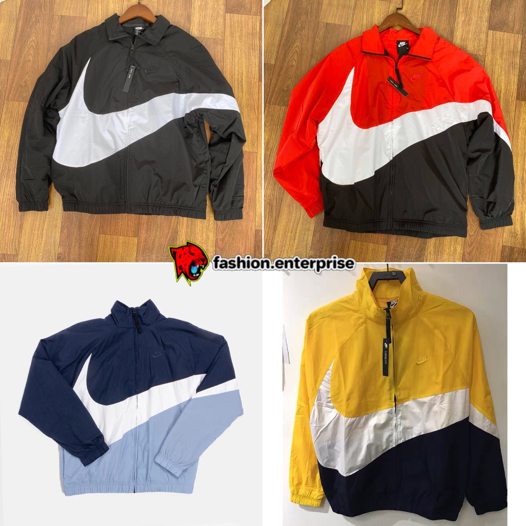 Nike big discount swoosh jacket blue