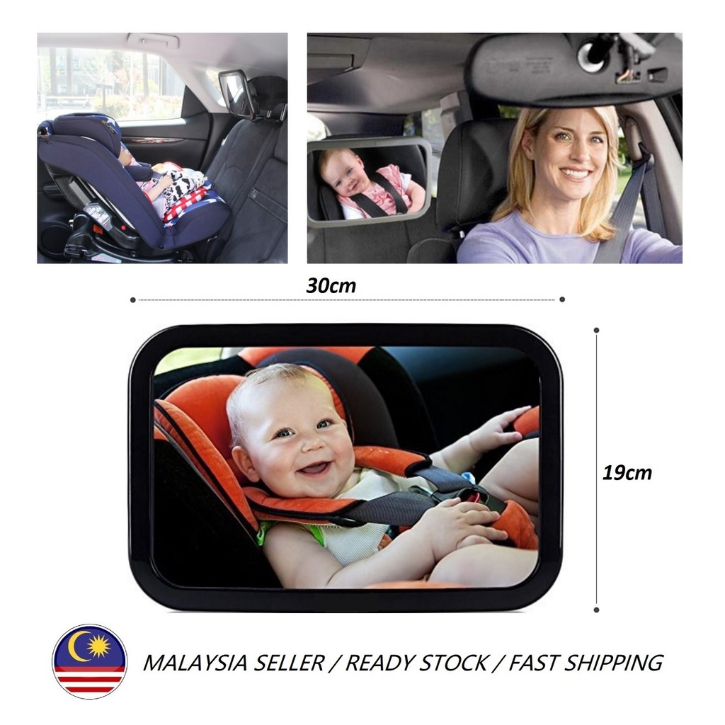 Mirror for rear outlet facing baby car seat