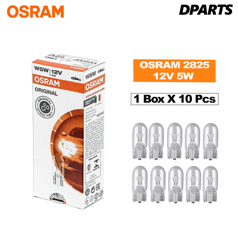 Original Osram Light Bulb T10 2825 12V 5W x 10 Pcs ( Made In Italy )