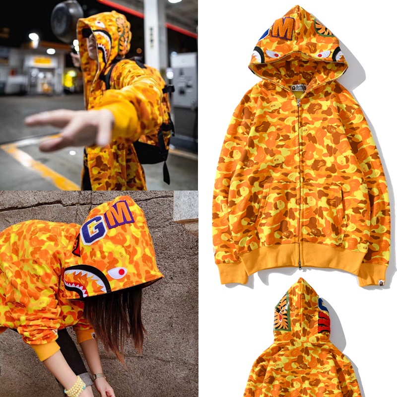 Orange camo bape clearance hoodie