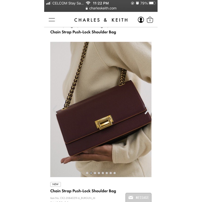 Charles & keith chain & best sale strap push lock shoulder bag