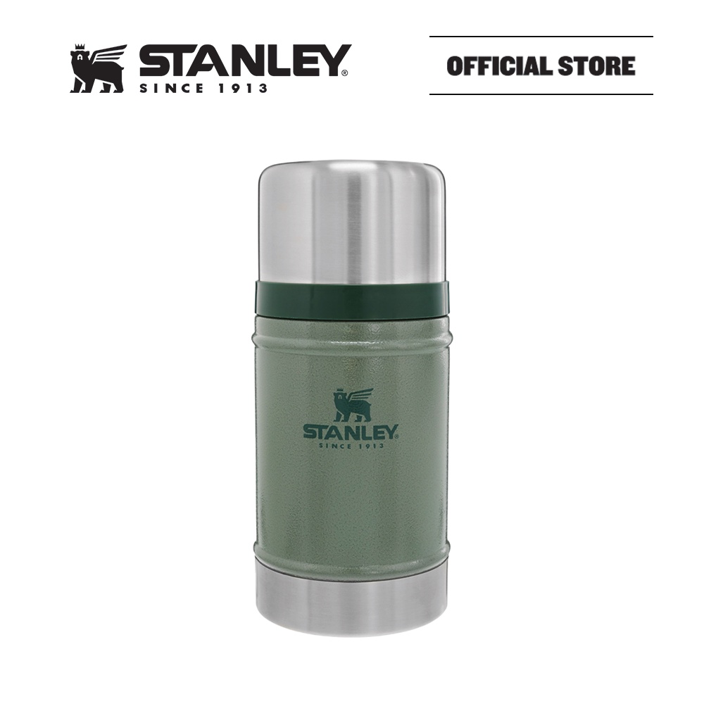 Stanley Classic Food Jar 24oz Vacuum Thermos Camping Cookware Hammertone  Green