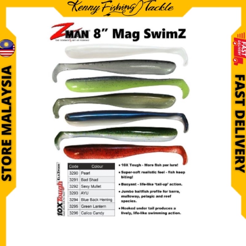 Zman Mag SwimZ 8 inch Ready stock Z Man