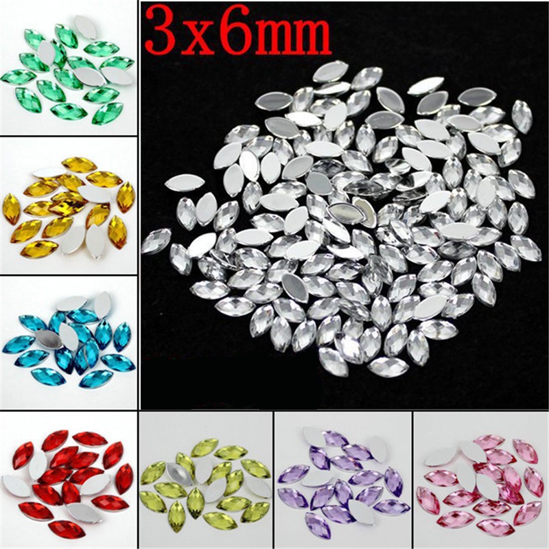 100Pcs Red Nail Art Rhinestones Kit Shapes Crystal Flatback