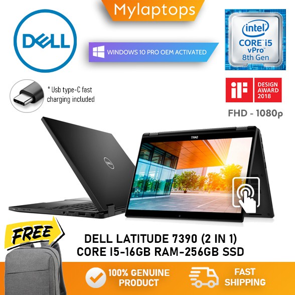 DELL LATITUDE 7390 - CORE i5-8TH GEN / 16GB RAM / 1TB SSD / 13.3