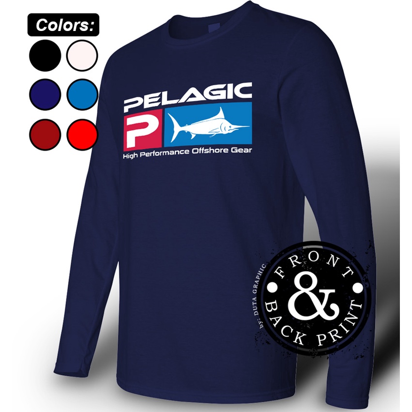 Pelagic Fishing T-Shirt Long Sleeve 100% Cotton Baju [Ready Stock