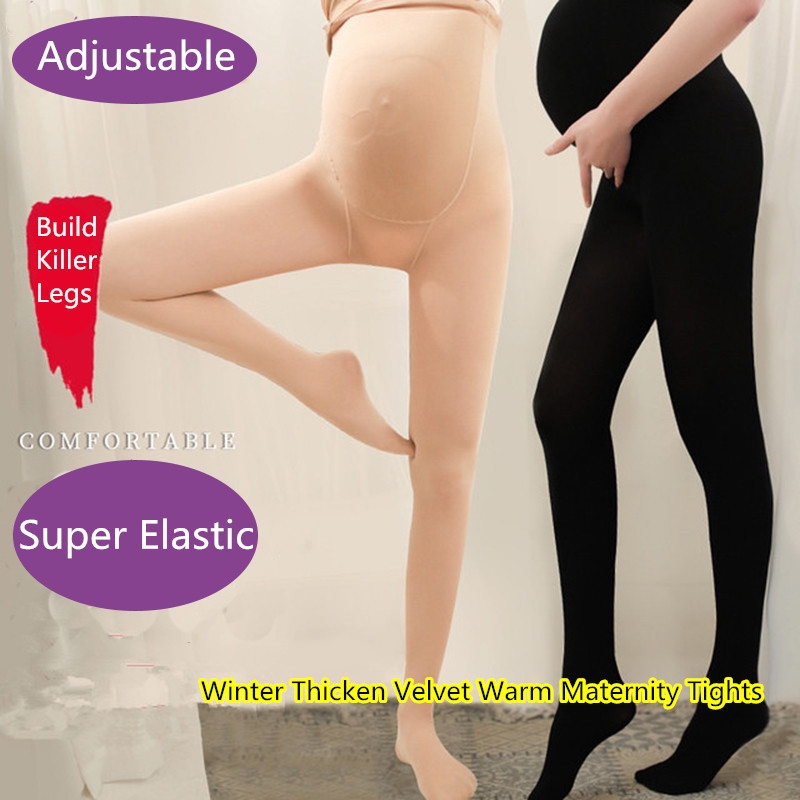 Winter Warm Maternity Tights For Pregnant Women Adjustable Belly