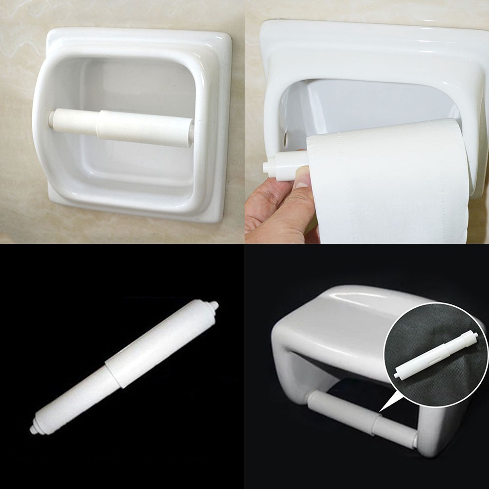 Replacement Home Toilet Roll Holder Insert Spring Loaded Plastic