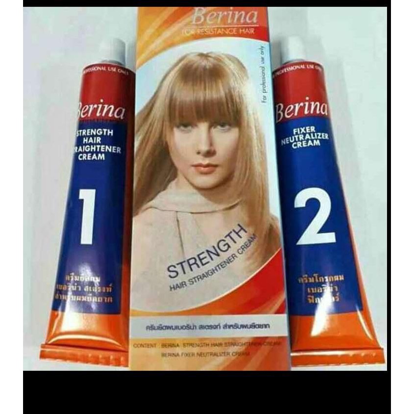 Berina strength hair straightener shop cream with fixer neutralizer