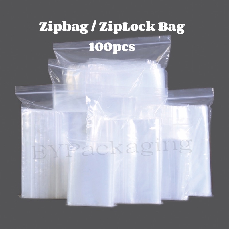 Zip Bag Small Size 100pcs PE Transparent Plastic Zip Lock