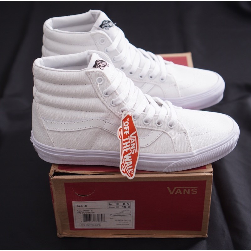 All white hotsell vans sk8 hi