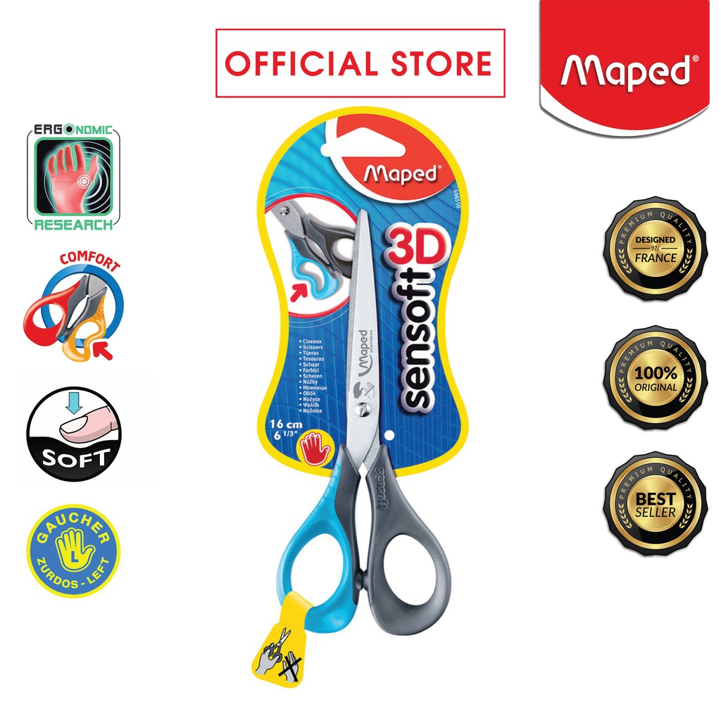 Maped 6 1/2 Inch Sensoft Scissors, Left Handed