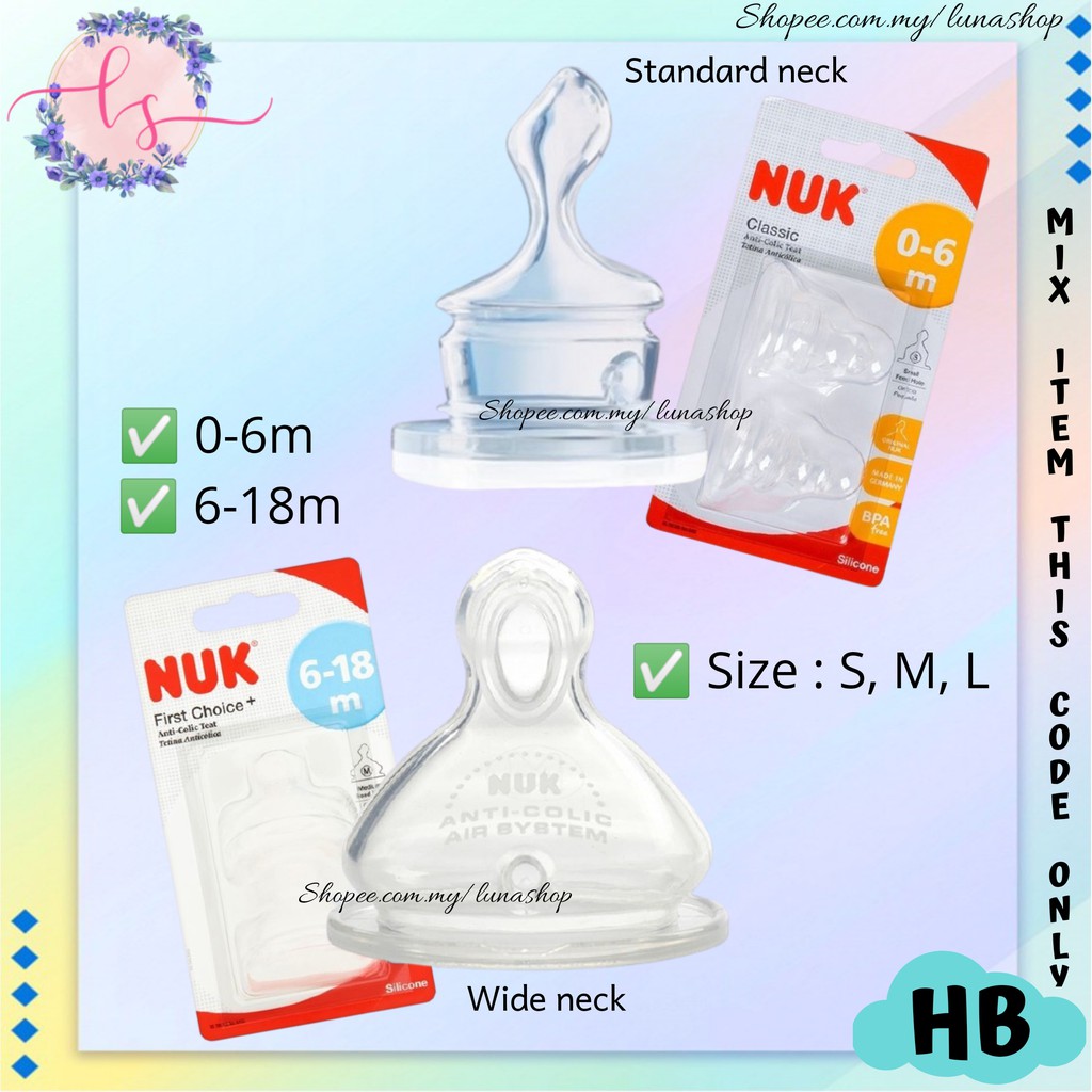 NUK TETINE CLASSIC 0-6M