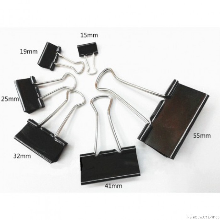 fold back clips  Binder Clips - 100 Pcs Foldback Clips 4 Sizes Paper Clips  Stationary Clamp Clips 15mm 19mm 25mm 32mm