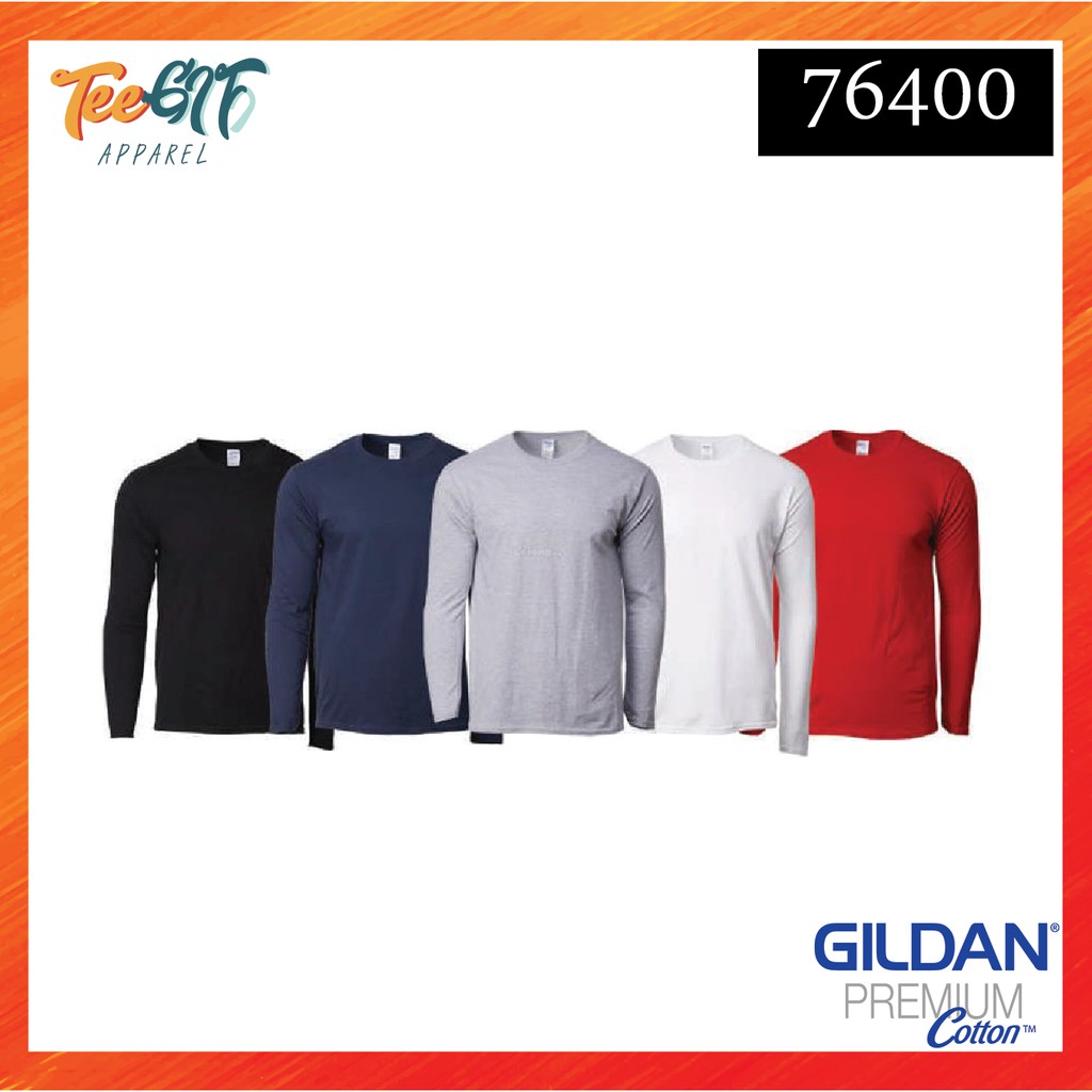 Gildan 76400 Premium Cotton Adult Long Sleeve T-Shirt (White)