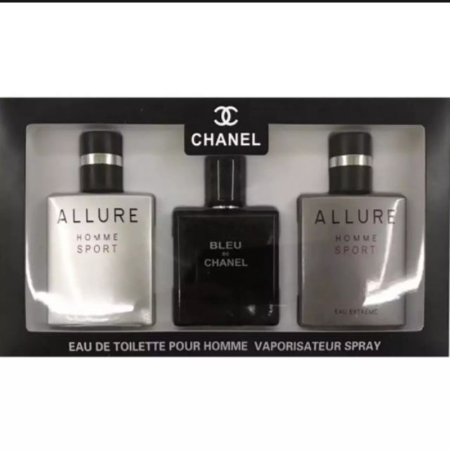 Allure Homme+Allure Homme Sport Eau Extreme+Blue de Chanel Set Edt 25ml