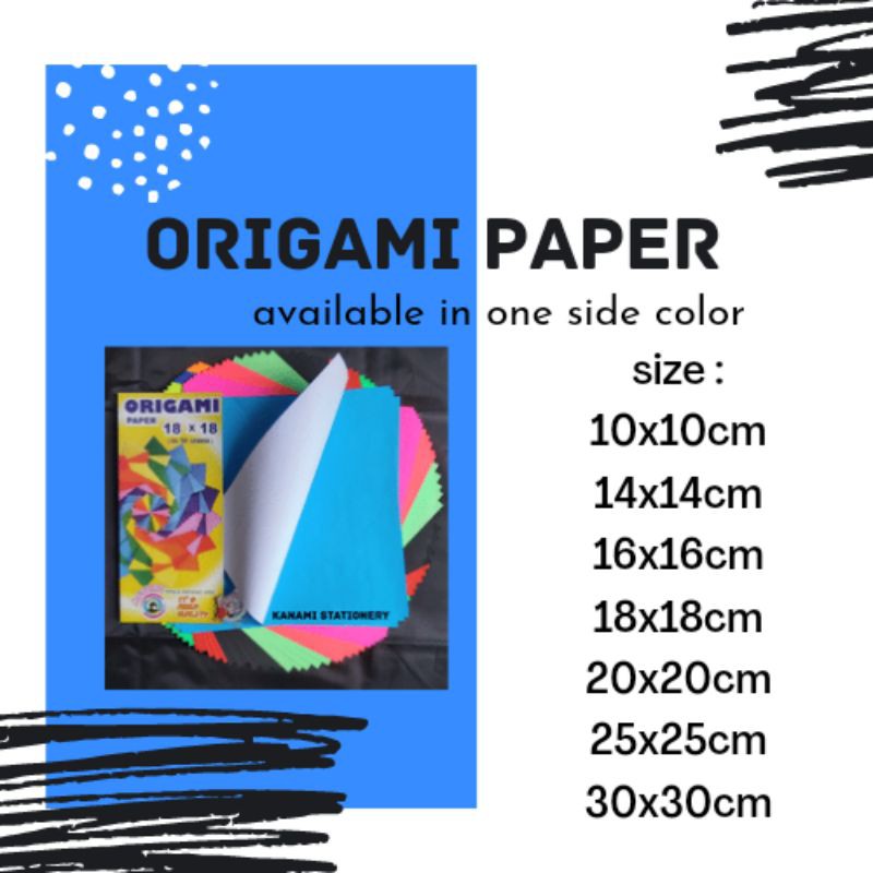 Origami on sale paper sizes