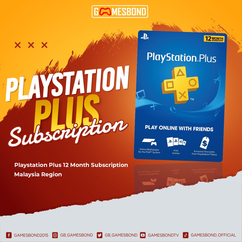 PS Plus 12 Month Subscription - Malaysia region (GET EXTRA 3MTHS)- valid  9th June 2021