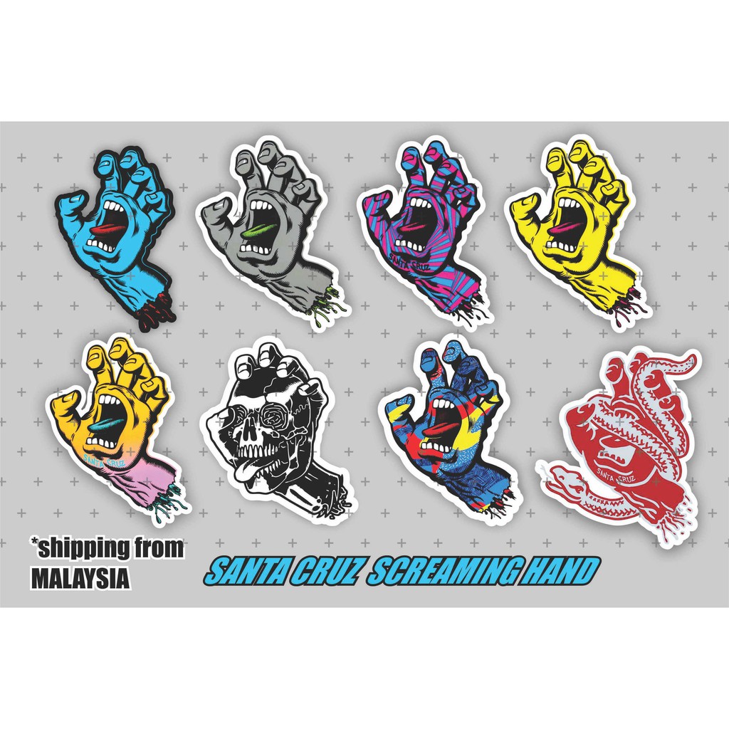 SANTA CRUZ SCREAMING HAND STICKER SET A 8 PCS Shopee Malaysia