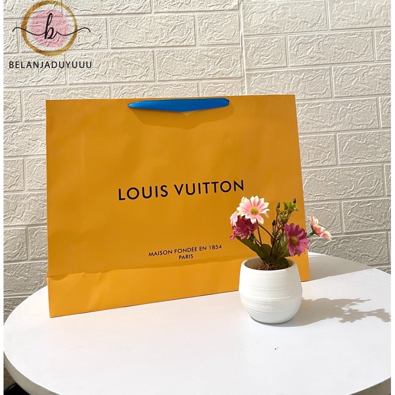 louis vuitton orange paper shopping bag