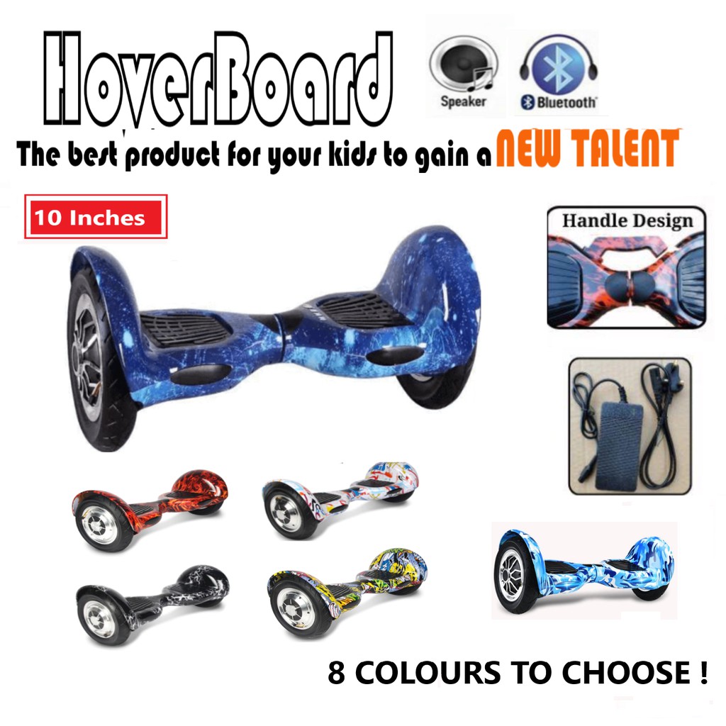 Ready Stock Power Hoverboard 10 Inch LED Light Self Balancing