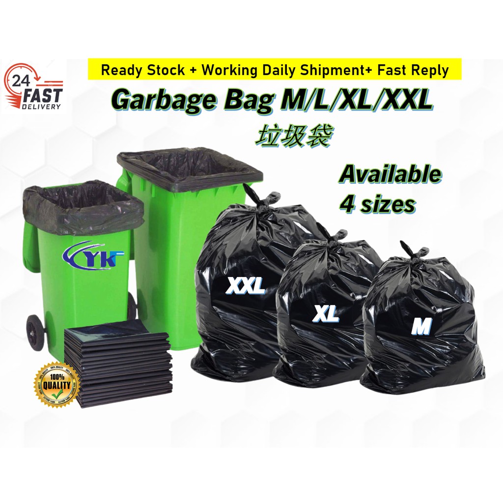 Multi-size XS-XL Garbage Bag Packet / Plastic Rubbish Bag / Trash Bag / Bin  Bag / Plastik Sampah