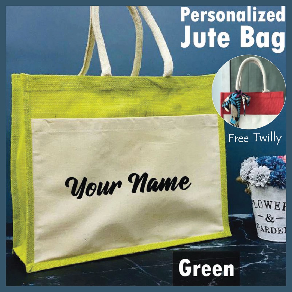 Jute bag with discount twilly