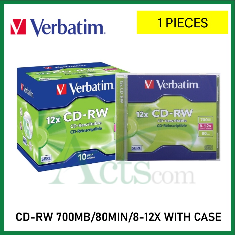 Verbatim CD-RW, 700 MB, 12X, 10 Pack