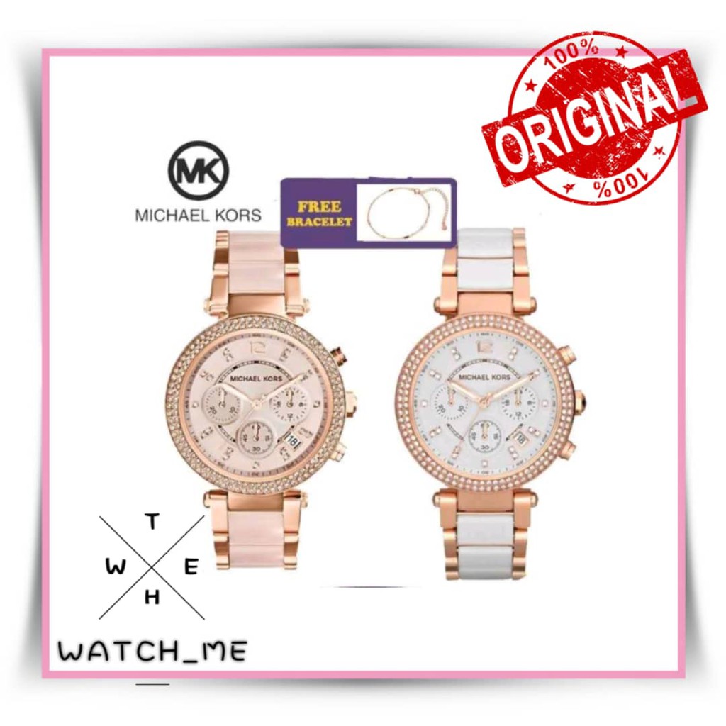 Michael kors parker blush dial ladies clearance watch