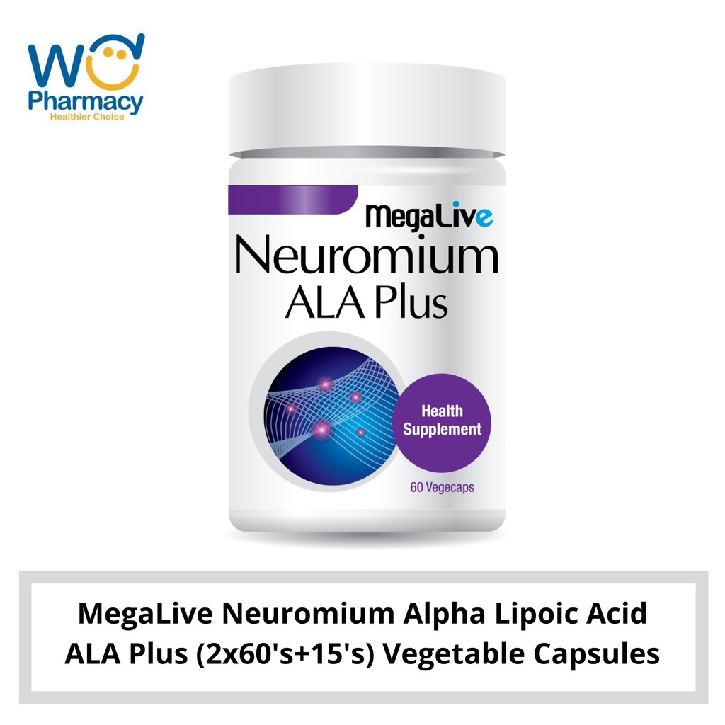 MegaLive Neuromium Alpha Lipoic Acid ALA Plus (2x60's+15's