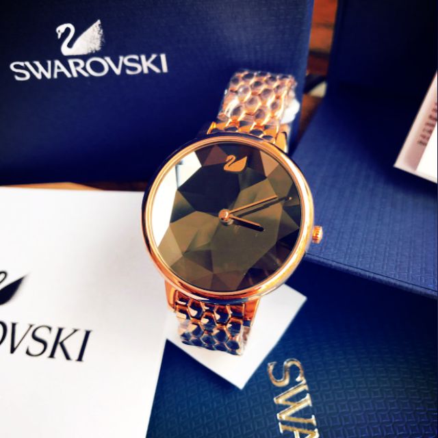 Swarovski crystal lake shop watch rose gold