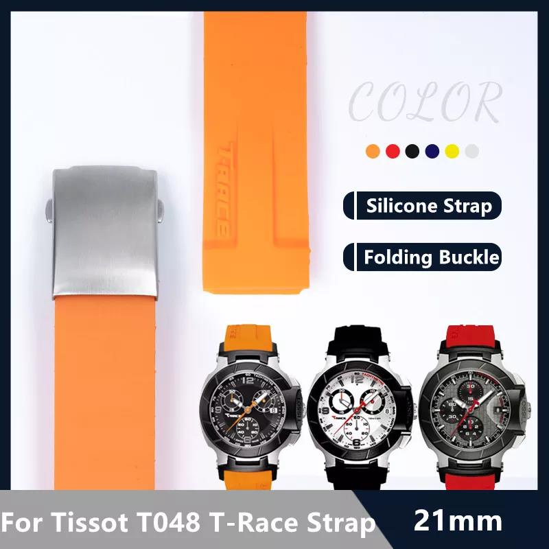 with logo Watch Band For Tissot Strap 1853 T RACE T048 417A 21mm