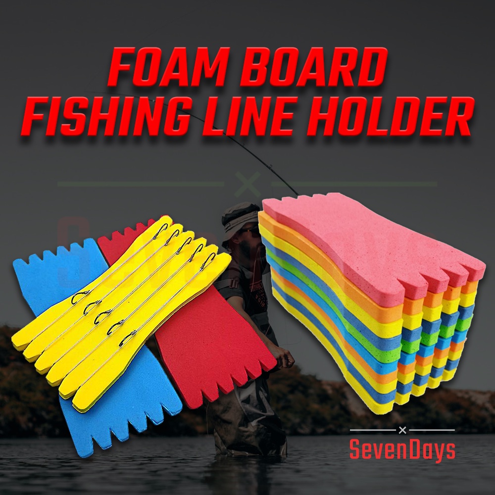 Foam Board Fishing Line Holder EVA Snelled Hook Rig Line Winders Lures Alat  Sangkut Mata Kail Pancing Organizer Tackle