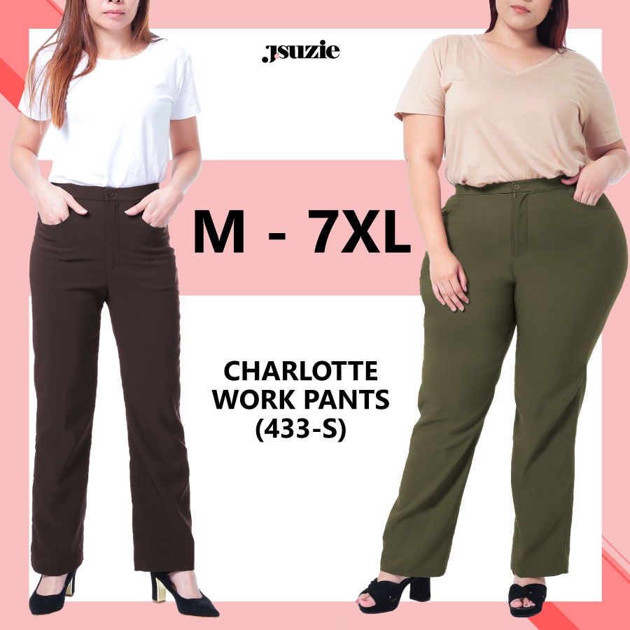 J.suzie Plus Size Straight Cut Long Pant Charlotte Work Pants
