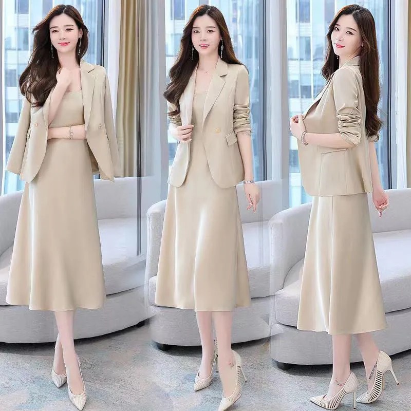 Womens 2023 New Casual Fashion Suit Set Blazer Jacket+Long Suit Pants 2Pcs  Set