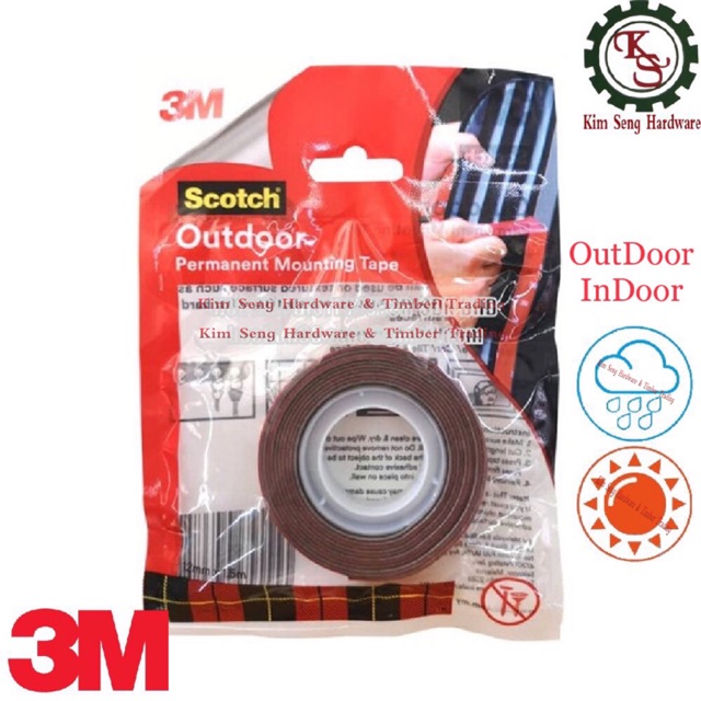 3M Scotch Auto Exterior Double-Sided Mounting Tape 12 mm x 1.5 m