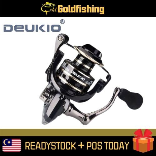 GoldFishing Mesin Pancing Deukio Reel AC2000-7000 Mesin Mancing Metal  Material 8KG/5.2:1 Ratio Spinning Reel Fishing