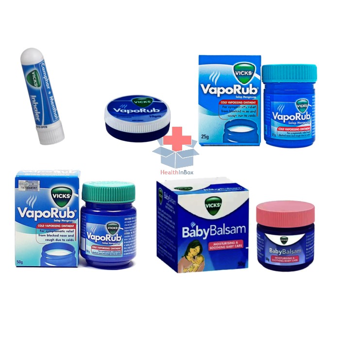 Vicks Inhaler 0.5ml/Vaporub 10g/Vaporub 25g/Vaporub 50g/Baby Balsam 50g